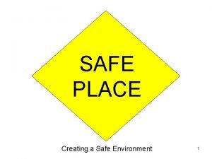 SAFE PLACE Creating a Safe Environment 1 Safe