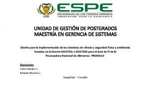 UNIDAD DE GESTIN DE POSTGRADOS MAESTRA EN GERENCIA