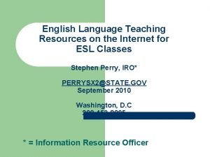 English Language Teaching Resources on the Internet for