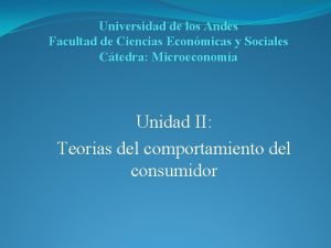 Universidad de los Andes Facultad de Ciencias Econmicas