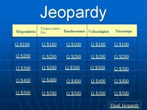 Dinosaur jeopardy