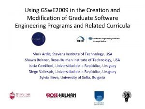 Using GSw E 2009 in the Creation and