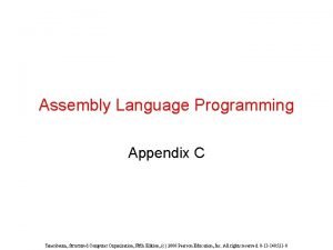 Appendix c machine language