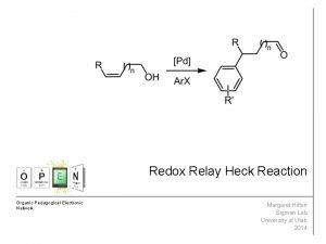 Redox Relay Heck Reaction Organic Pedagogical Electronic Network