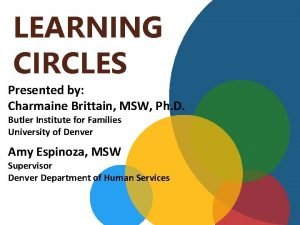 LEARNING CIRCLES Presented by Charmaine Brittain MSW Ph