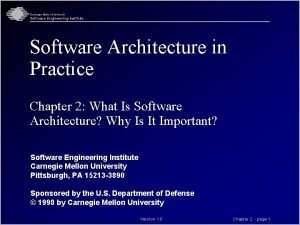 Carnegie mellon software architecture