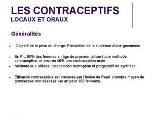Classification des contraceptifs oraux