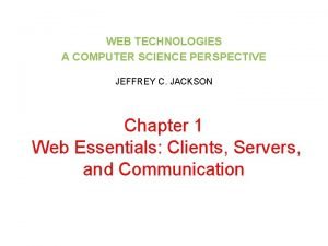 Web technologies: a computer science perspective