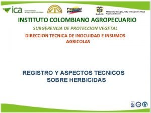 Ministerio de Agricultura y Desarrollo Rural Repblica de