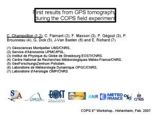 First results from GPS tomography during the COPS