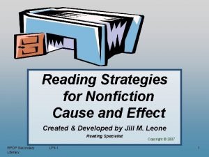 Cause and effect reading strategy