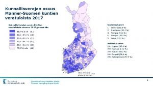 Kunnallisverojen osuus MannerSuomen kuntien verotuloista 2017 Kunnallisverojen osuus