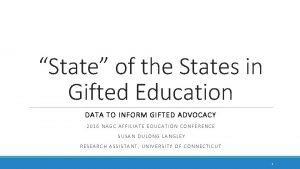 State of the states in gifted education