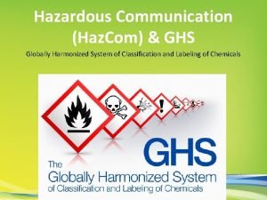 Hazardous Communication Haz Com GHS Globally Harmonized System