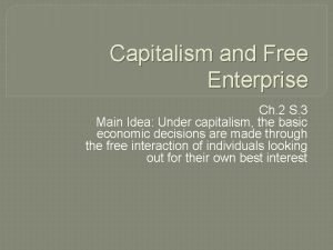Traits of capitalism