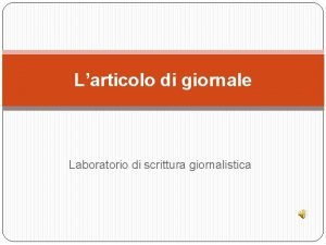 Struttura articolo di giornale