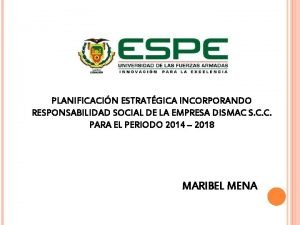 PLANIFICACIN ESTRATGICA INCORPORANDO RESPONSABILIDAD SOCIAL DE LA EMPRESA