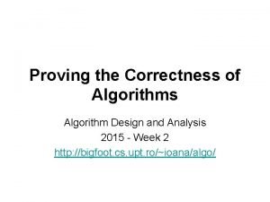 What is the correctness of algorithm