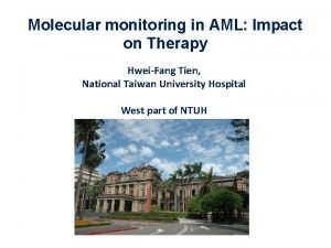 Molecular monitoring in AML Impact on Therapy HweiFang