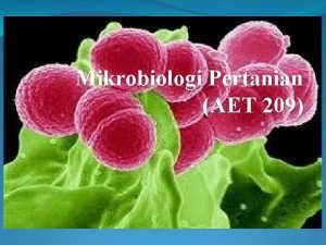 Mikrobiologi Pertanian AET 209 Dosen Pengampu 1 2