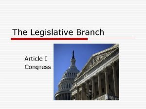 Congress legislative branch