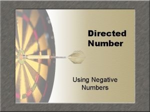 Directed number exercise