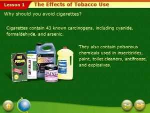 Lesson 1 The Effects of Tobacco Use Why