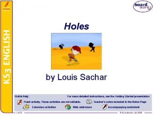 Holes by Louis Sachar Icons key For more