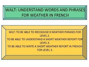 French weather phrases