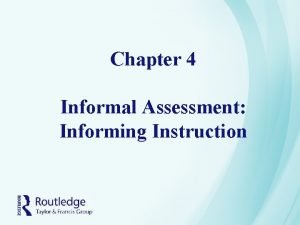 Informal assessment examples