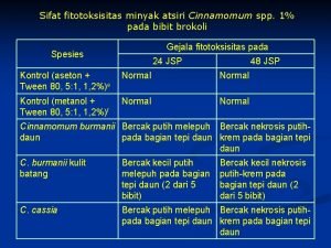 Sifat fitotoksisitas minyak atsiri Cinnamomum spp 1 pada