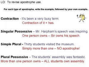 Apostrophe examples