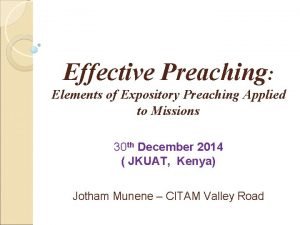 Effective preaching methods
