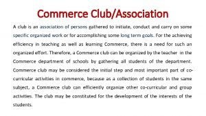 Commerce club meaning