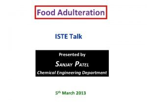 Common food adulteration