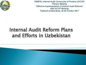 PEMPAL Internal Audit Community of Practice IACOP Plenary