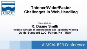 Web handling basics Web handling basics