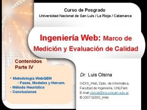 Curso de Posgrado Universidad Nacional de San Luis