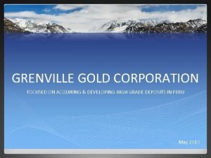 Grenville gold corp