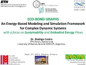 ECOBOND GRAPHS An EnergyBased Modeling and Simulation Framework