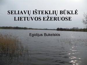 SELIAV ITEKLI BKL LIETUVOS EERUOSE Egidijus Bukelskis 1