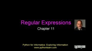Regular Expressions Chapter 11 Python for Informatics Exploring