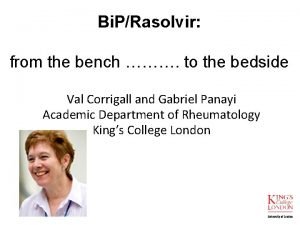 Bi PRasolvir from the bench to the bedside