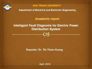 NHA TRANG UNIVERSITY Department of Electrical and Electronic