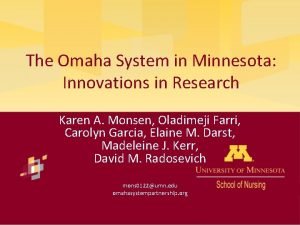 The Omaha System in Minnesota Innovations in Research