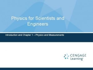Physics for Scientists and Engineers Introduction and Chapter