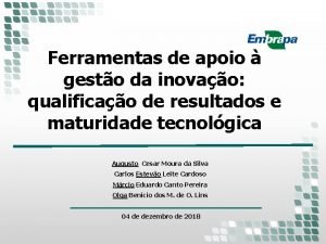 Ferramentas de apoio gesto da inovao qualificao de