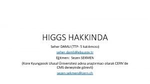 HIGGS HAKKINDA Seher DAMLI TTP 5 katlmcs seher