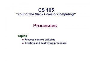 CS 105 Tour of the Black Holes of