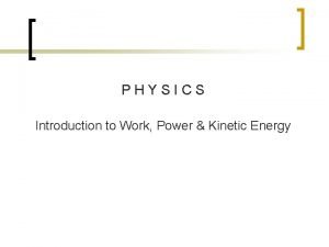 Power vs work physics